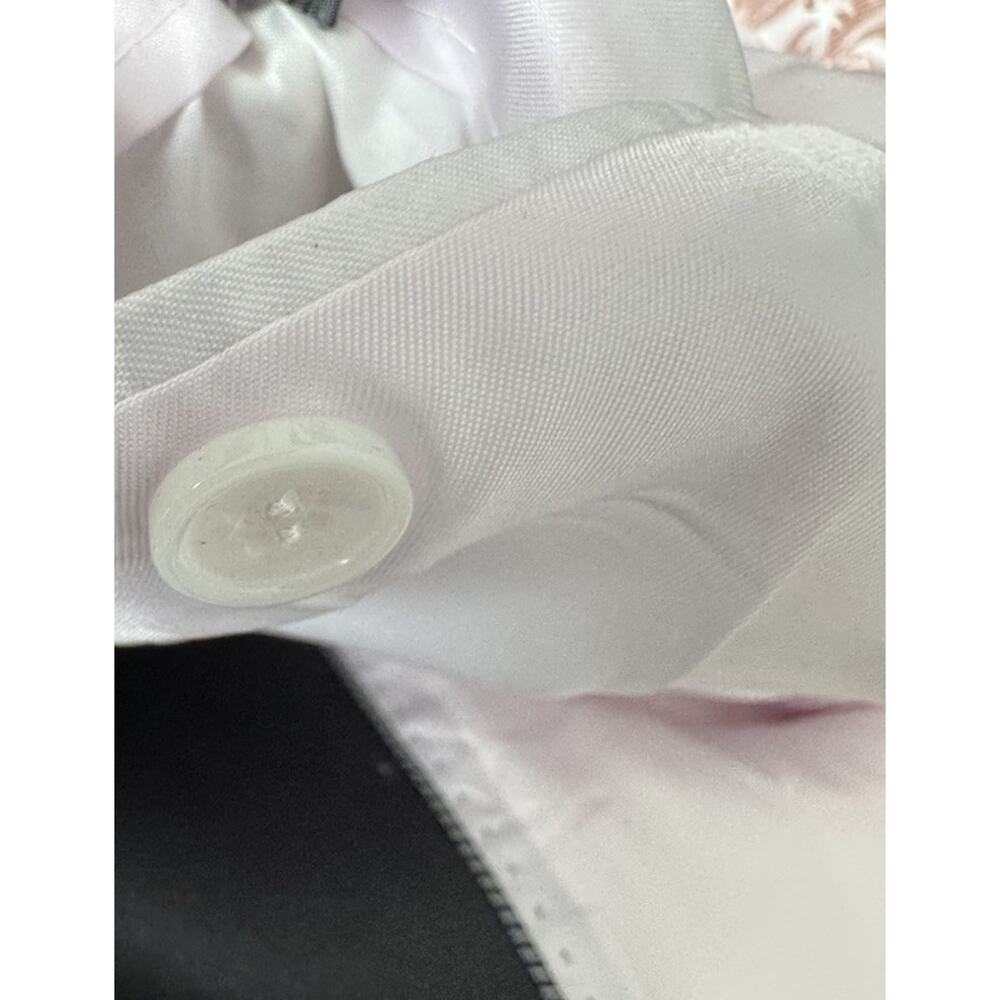 Mens Cream Rose Gold Floral Jacquard Tuxedo Blazer Black Shawl Lapel NWOT - Picture 8 of 8